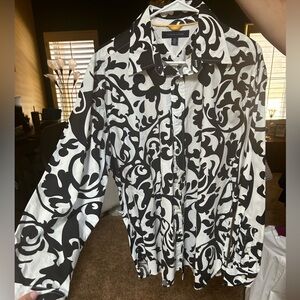 Tommy Hilfiger Black and White Dress Shirt